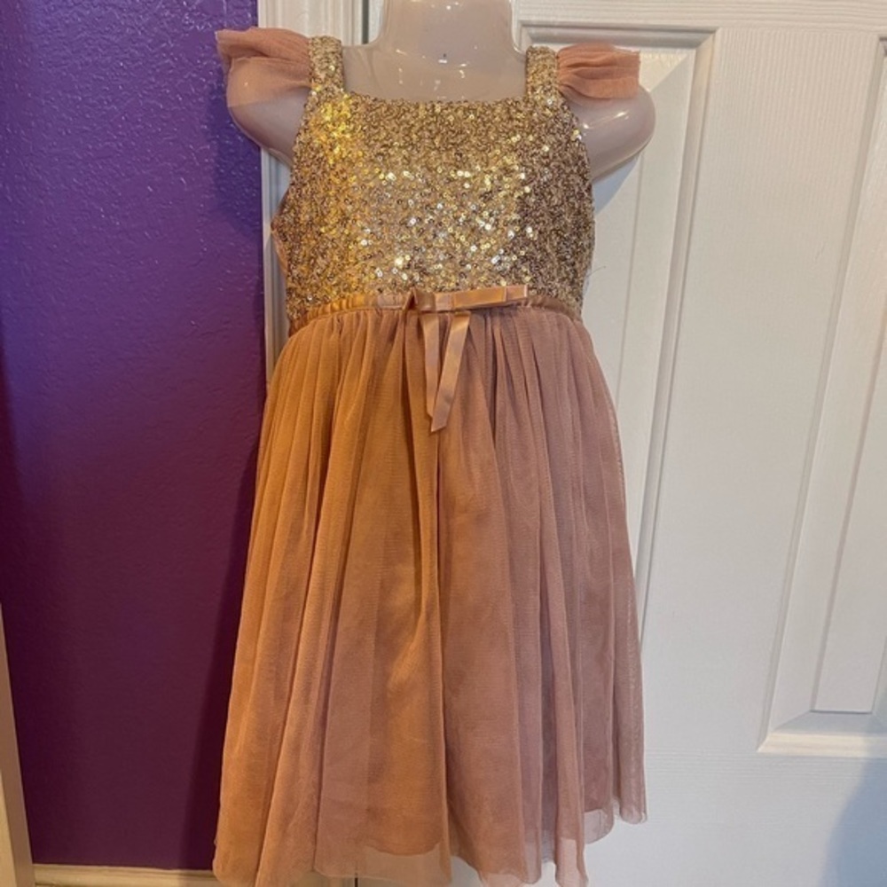 Popatu girl sequins on net dress size 4